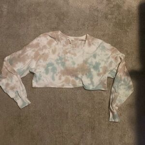 Tye Dye V-neck Cropped Long sleeve
